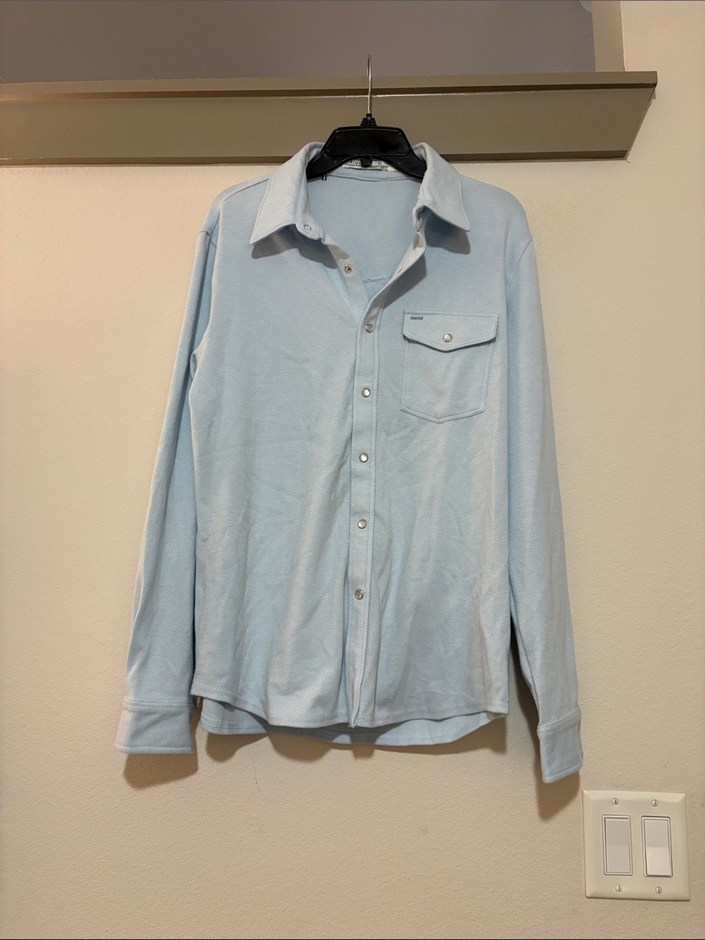 Criquet Men’s Chill Knit Twill Pearl Snap Button Down Shirt SZ XL NWOT